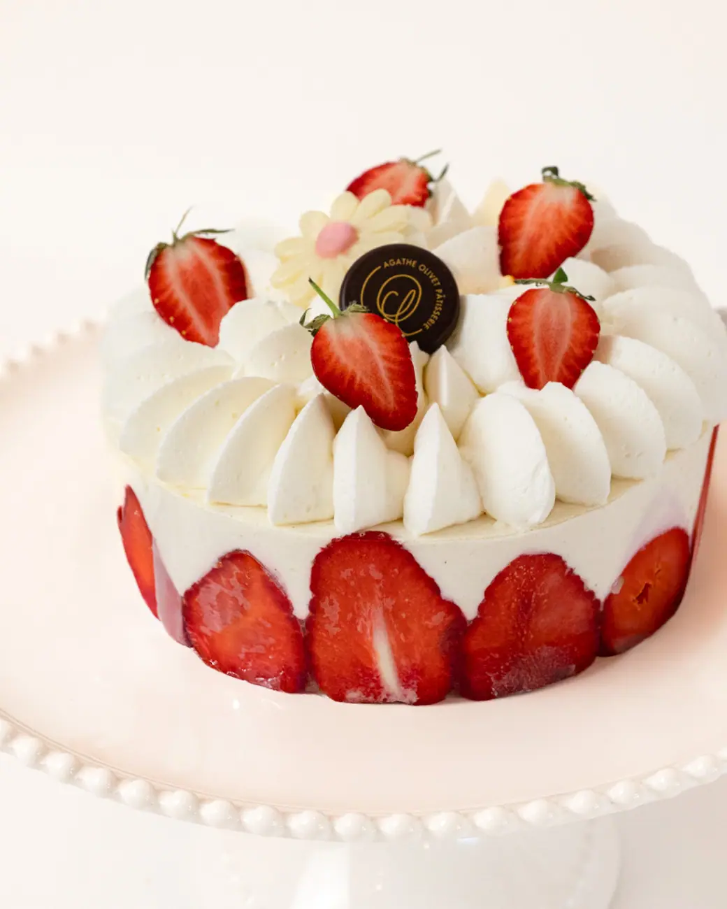 Fraisier crème vanille et fraises fraîches de la Pâtisserie Agathe Olivet, près de Montpellier