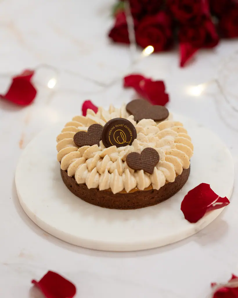 Tarte pralinée, crémeux chocolat-praliné