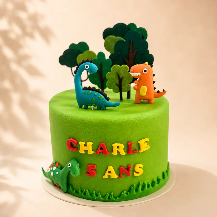 Cake design dinosaures pour un anniversaire d'enfant